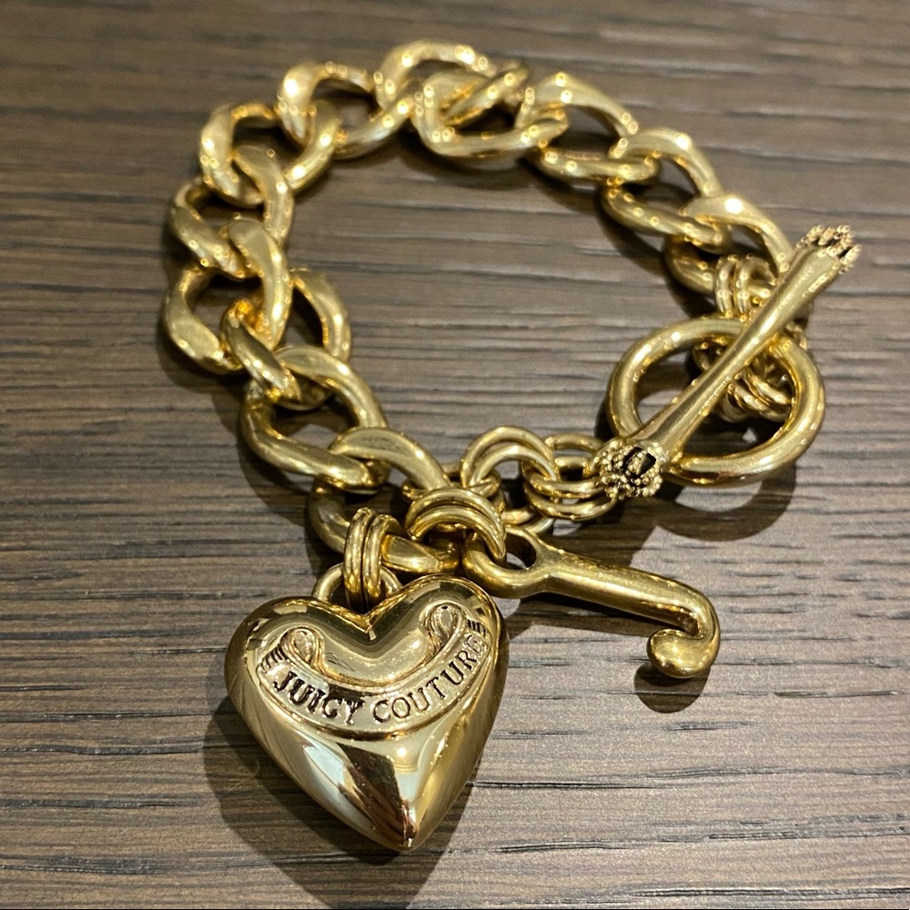 Juicy Couture Gold Heart Charm Bracelet